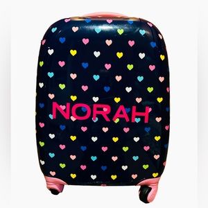 Pottery Barn kids personalized Mackenzie Navy Spinner Luggage, size S